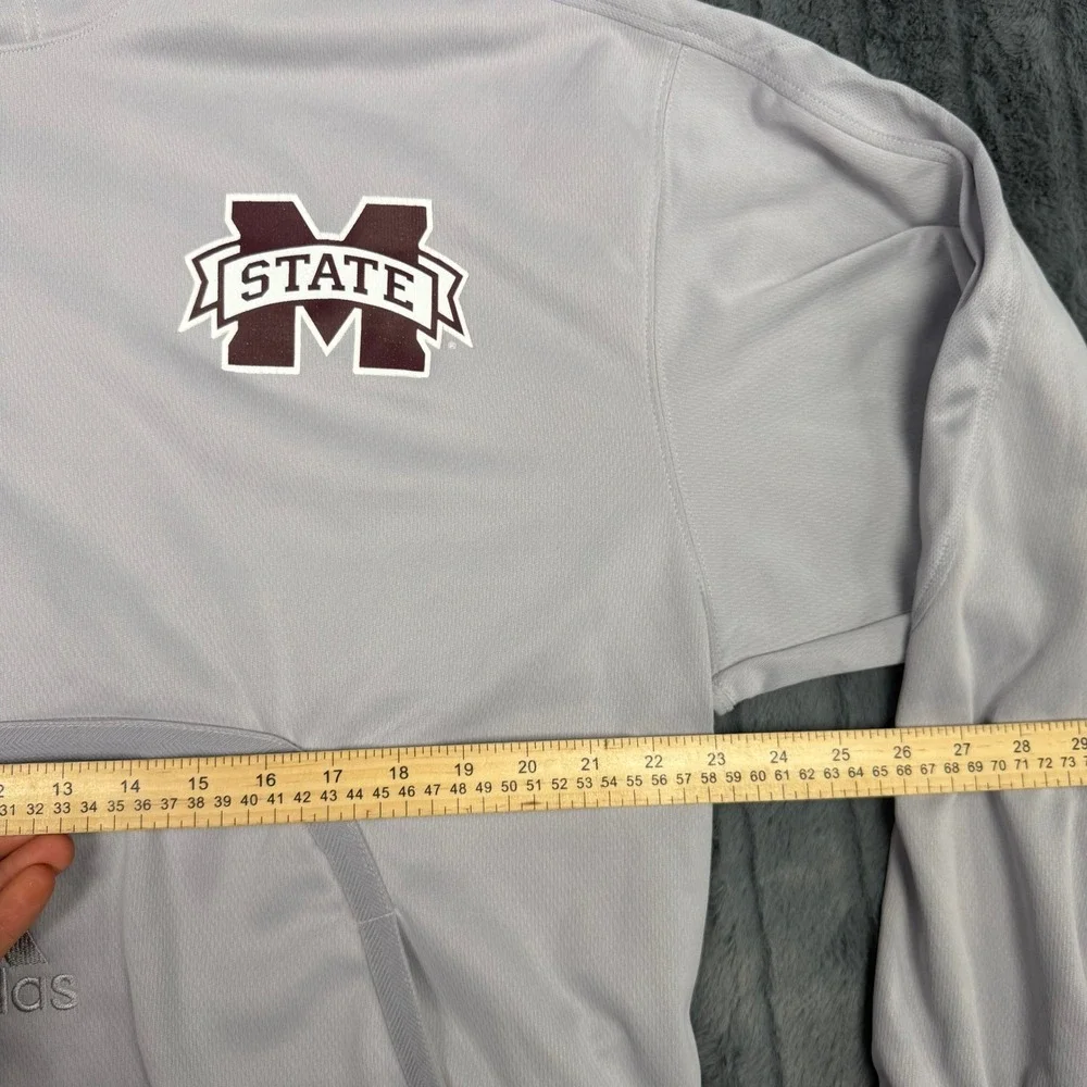 Adidas Mississippi State Bulldogs Aeroready Hoodie Mens Large Grey GL5161